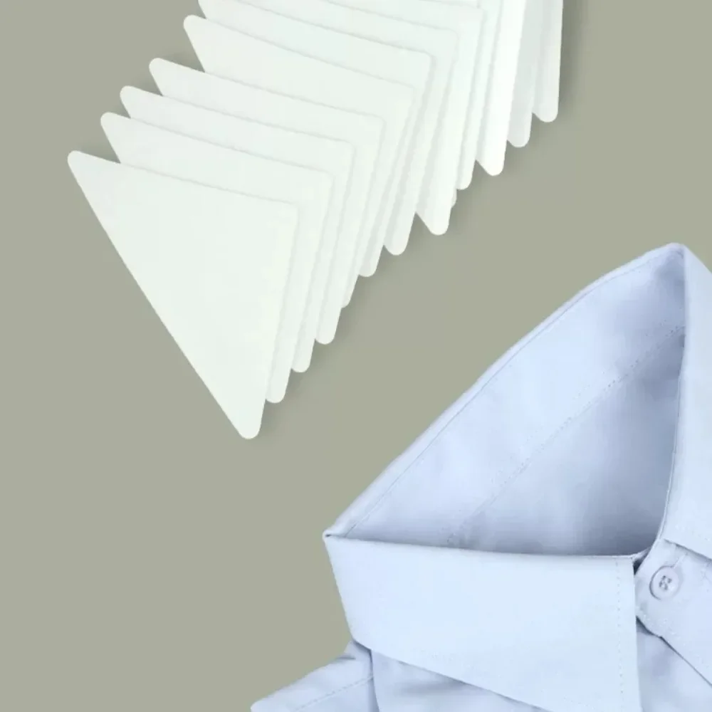 50Pcs Polo Collar Styling Sticker, Triangle Collar Support, Anti-Curl Fixed Sticker for Shirt Collar