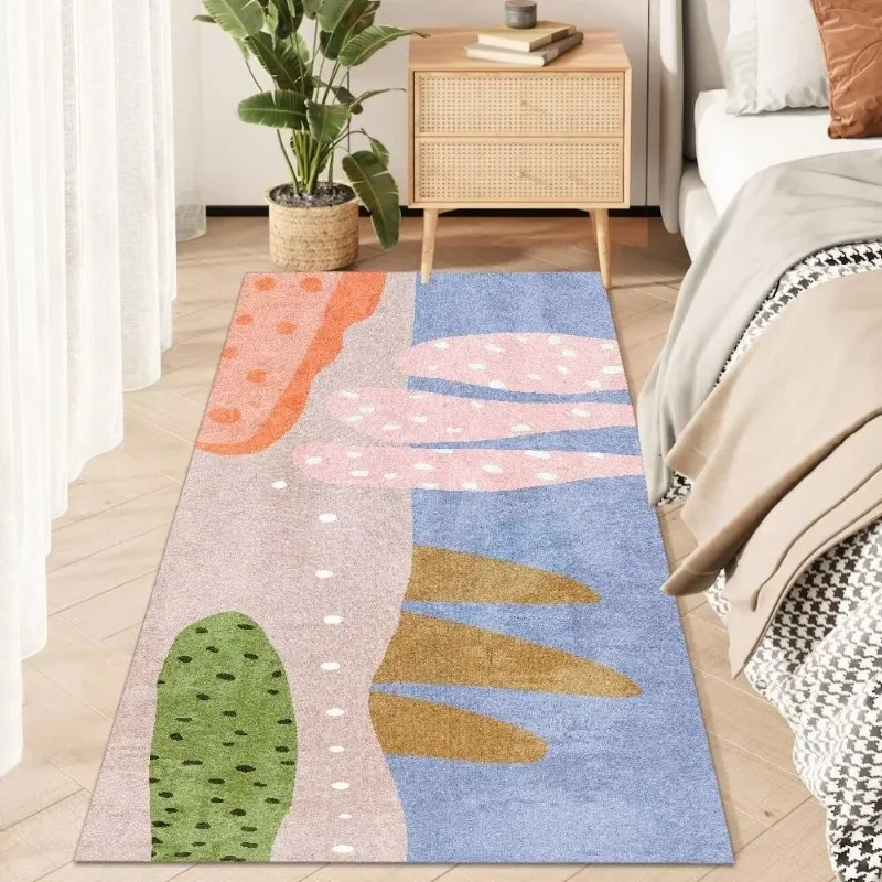 Modern Simple Style Bedroom Bedside Carpets Light Luxury Living Room Rug Plant Pattern Home Decor Lounge Rugs Non Slip Mat ковер