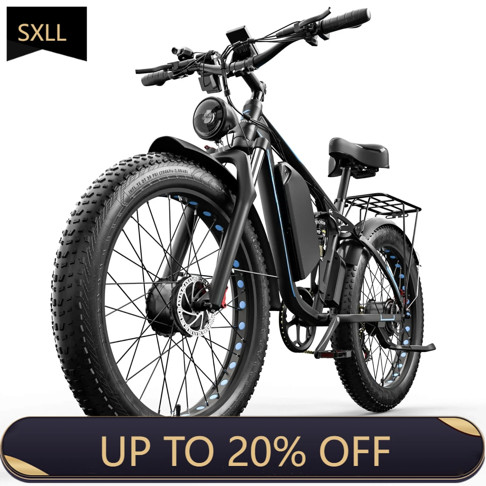 

SXLL Factory Price 2000W Brushless Motor Dual Motor 24 Inch Aluminum Alloy Electric Off-Road Bike 7 Speed Professional 45V Lith