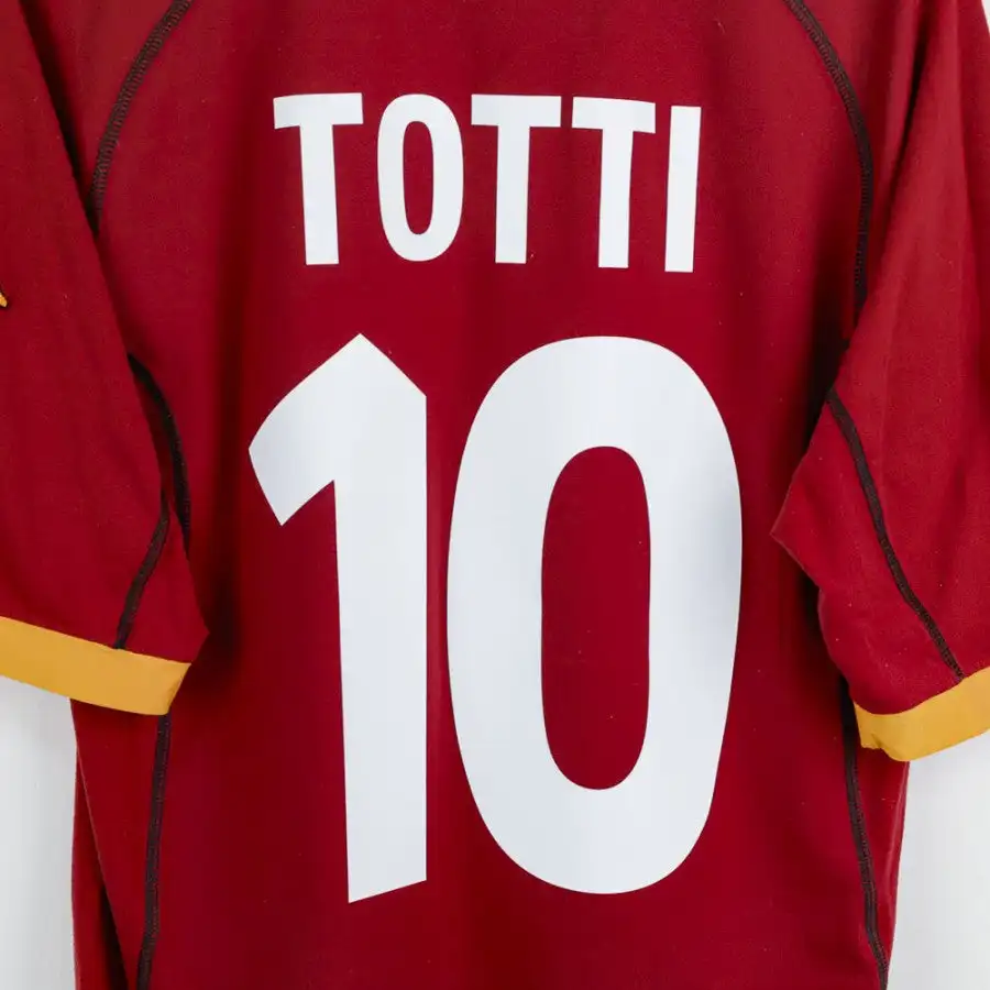 Retro 2000/01 Season Roma Francesco Totti 10# Unisex Football Jersey, 3D Print Sport Breathable Mesh Quick Drying Sports Shirt