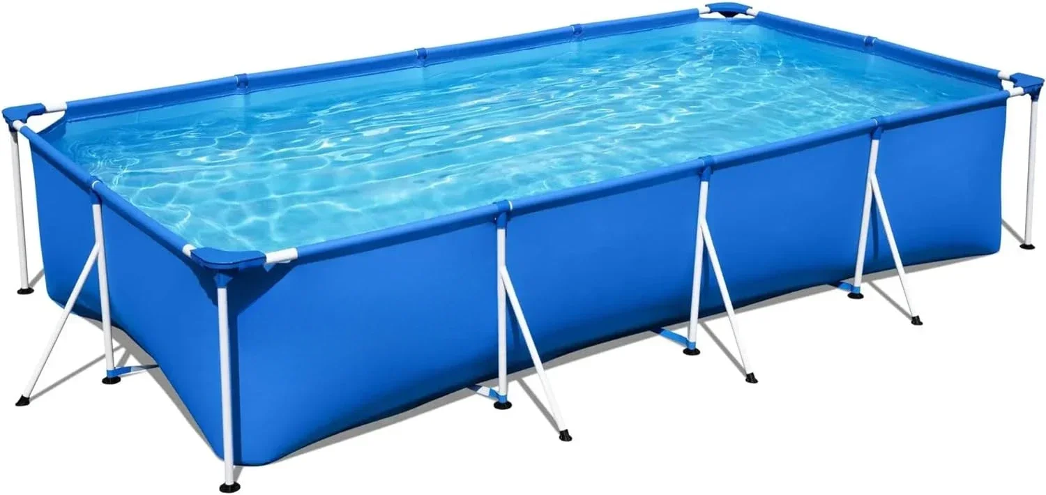 

Steel Pro Rectangular Above Ground Outdoor Pool Steel Framed Vinyl Swimming Pool with 1,506 Gallon Water Capacity