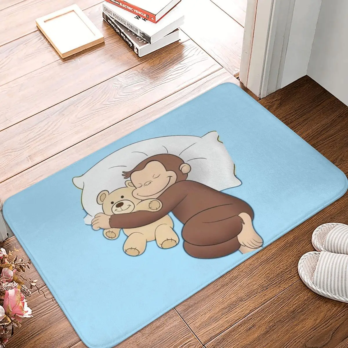 Curious George Doormat Kitchen Entrance Home Floor Mat Anti-slip Carpet Rug for Bathroom Footpad Mats