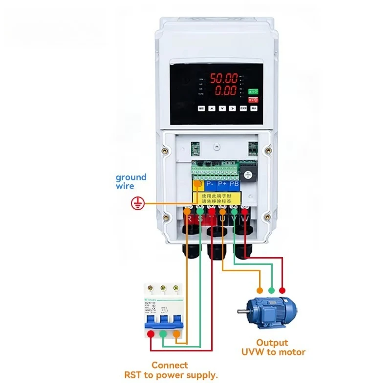 380V 3 Phase Solar Water Pump Inverter VFD, IP65 V/F Control 2.2-18.5kW with RS485 Communication