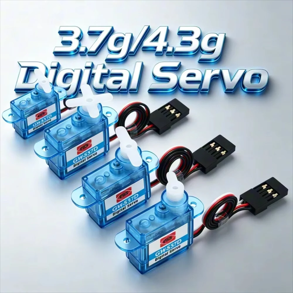 4pcs/lot GH-S37D 3.7g/GH-S43D 4.3g 4.8-7.2V Micro Digital Servo For RC Quadcopter Airplane Helicopter Boat Toys