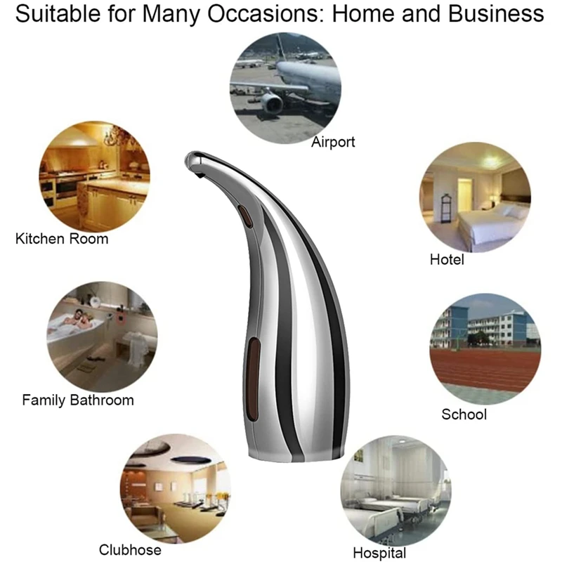 ¡Caliente! Dispensador de jabón automático, dispensador de jabón líquido sin contacto, con sensor de movimiento infrarrojo, 300Ml/11Oz