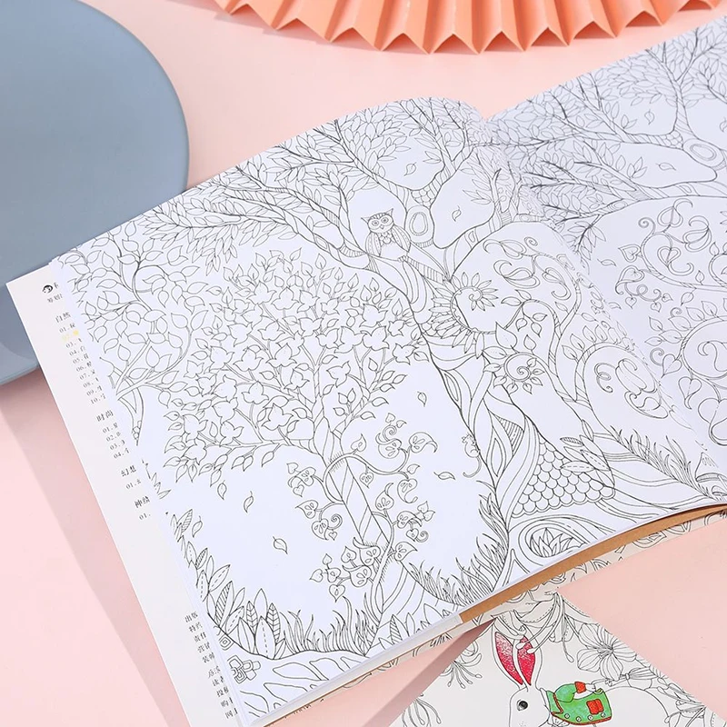 Secret Garden Cartoon Printing Adult Coloring Activity Book Set Hand Drawn Datura Painting Color Drawing Book Libros Livros