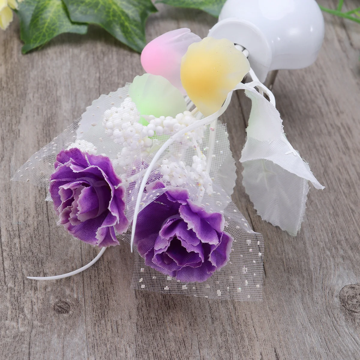 

7-Color Changing Led Night Light Portable Plug-In Lamp For Bedroom Hallway Nursery Wall Flower Nightlight