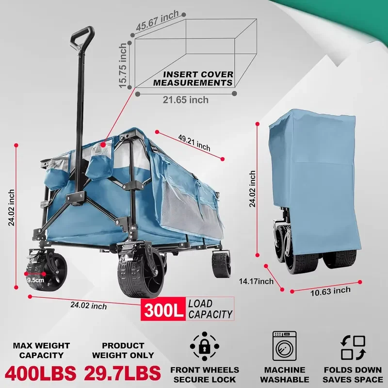STLF All - Purpose Foldable Camping Wagon , Durable, Multi - Pocket Design for Camping, Hiking & Outdoor Adventures
