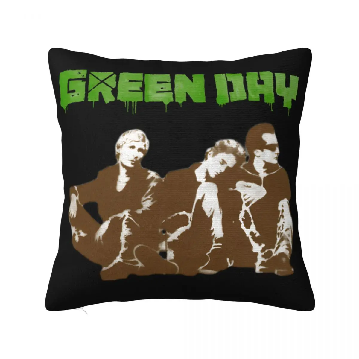 Green Day Band Pillowcase Printing Polyester Cushion Cover Decorative Throw Pillow Case Cover Sofa Zippered 45*45cm