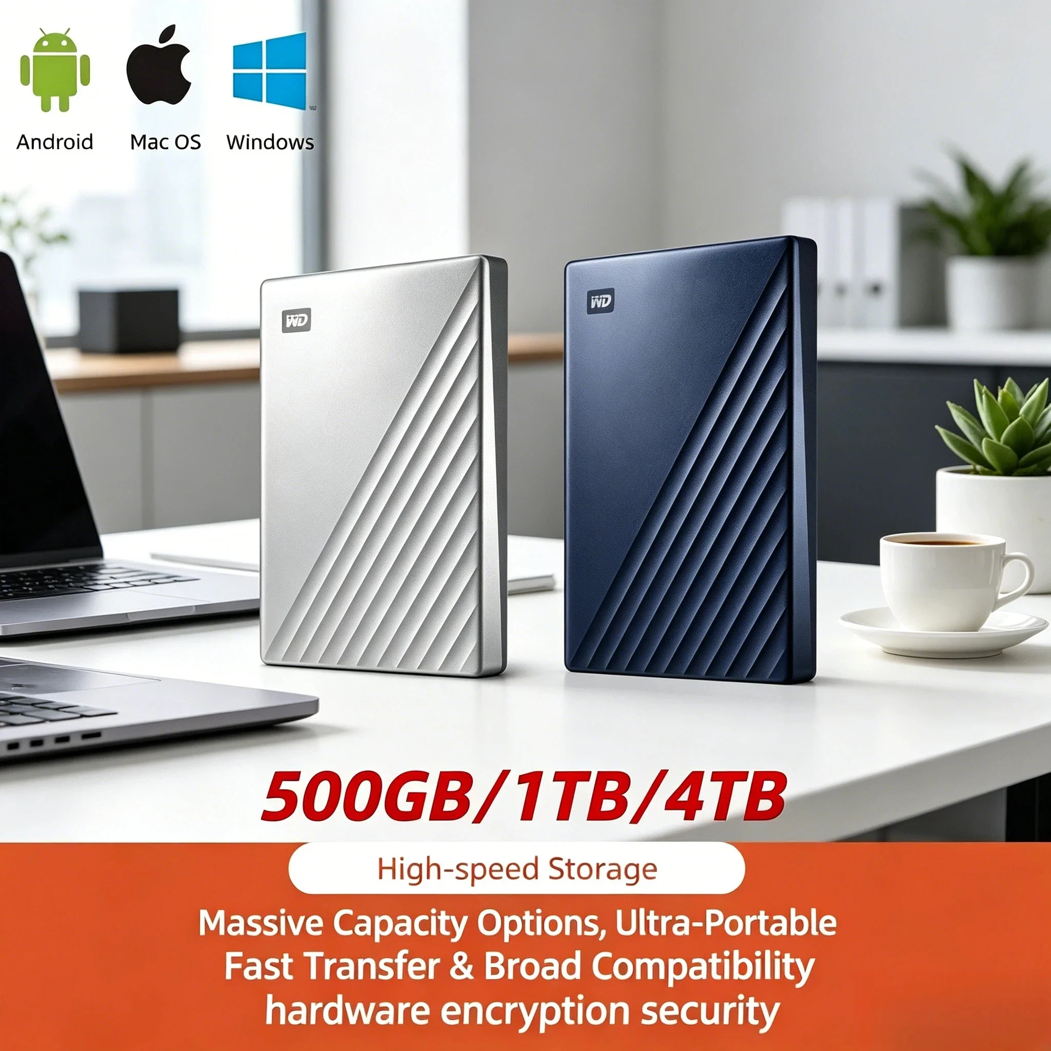 

OEM For WD My Passport Ultra Metal Edition Expansion HDD 500GB 1TB 2TB 4TB Portable China Travel Package For Laptop