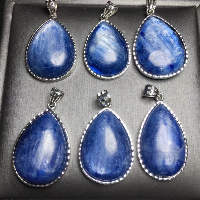 

Natural Kyanite Teardrop Pendant Healing Polishing For Making Blue Crystal Jewelry Pendant 1pcs