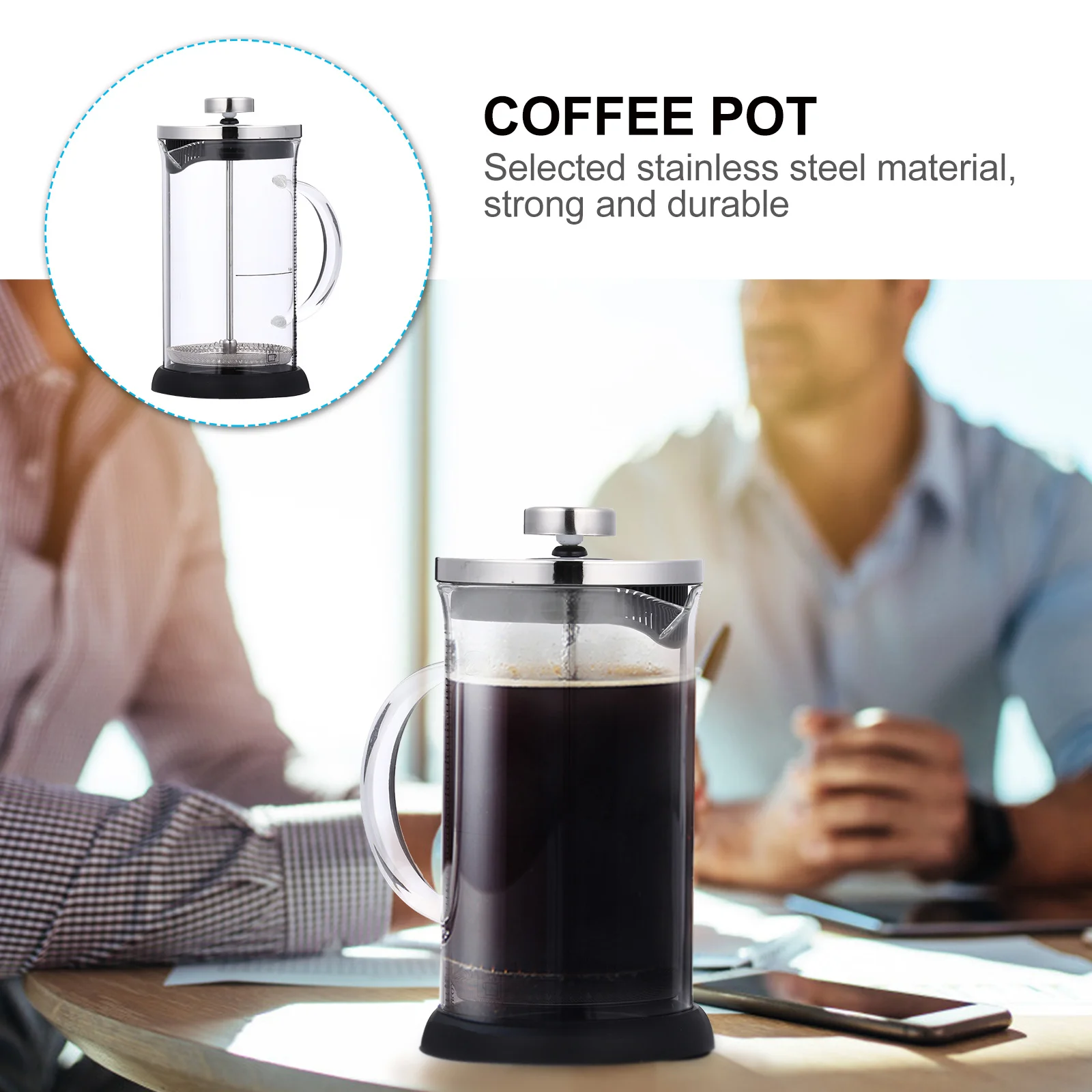 

Tea Kettle Coffee Press Camping Makers Pot Heat-Resistant Stainless Steel Teapot