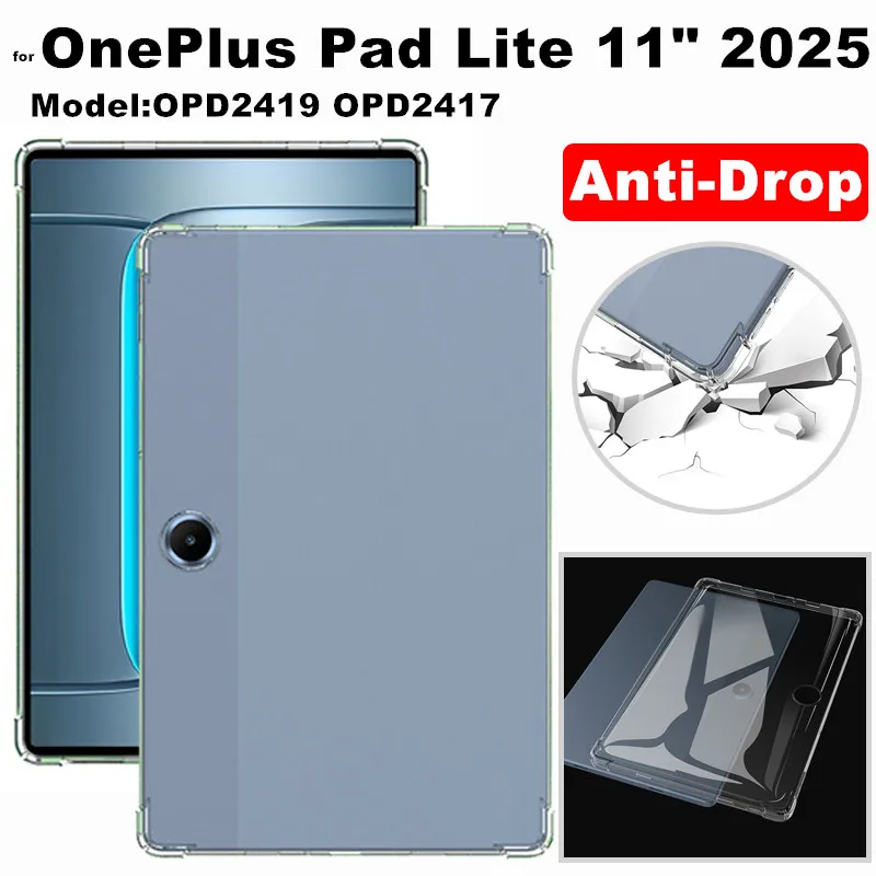 

for OnePlus One Plus Pad Lite 11 Inch 2025 OPD2419 OPD2417 Silicone Soft Airbag Cover Transparent Protection TPU Convenient