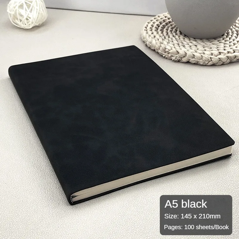 Thickened A5 Leather Book Skin Feeling Fashion Notepad in Stock Diary Learning Notebook Wholesale Business Office stationery