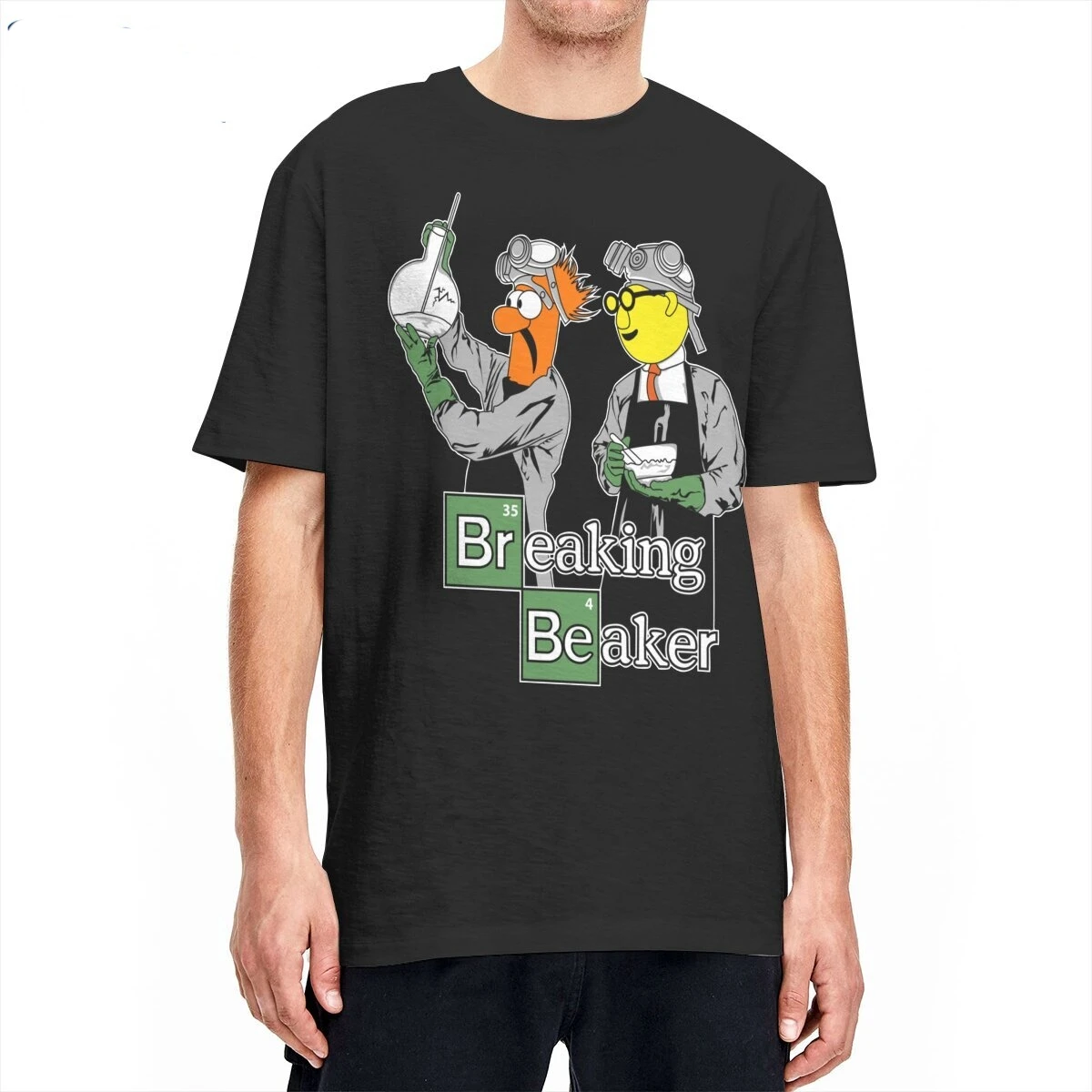  Breaking Beaker the Muppets Show T Shirt Men's  Cotton Vintage T-Shirts Round Collar  Tees Short Sleeve Clothes Summer