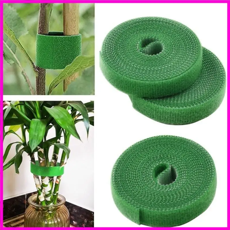 57BE Practical 2M Nylon Plant Hook Rings Ties Fastener Tape for Secure Plant Support