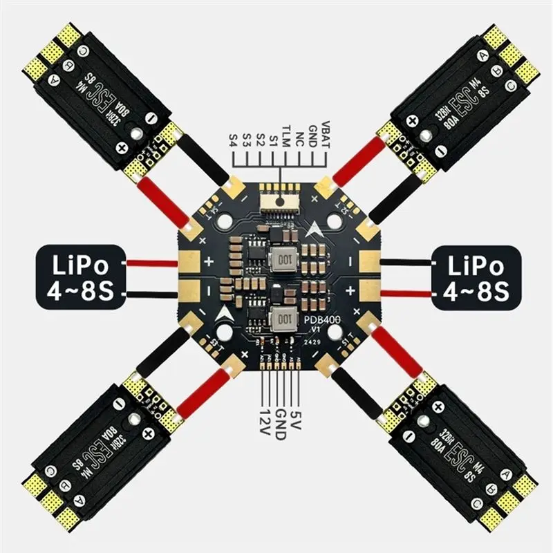 AS96-Aocoda-RC PDB400 PDB Distribution Board PDB Distribution Board Quadcopter Drone Fixed Wing Ammeter