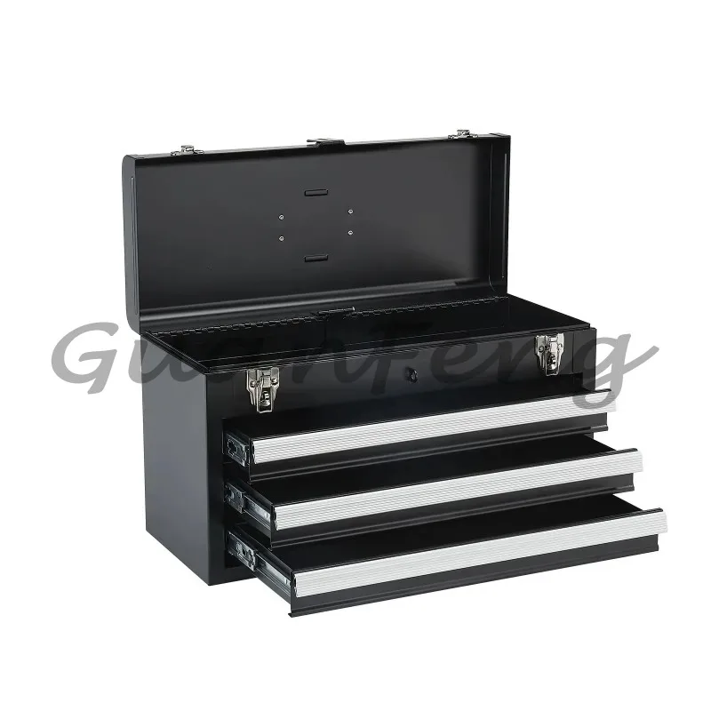 20-Inch 3-Drawer Metal Toolbox Set with EVA Padding, Heavy Tool Storage Rack