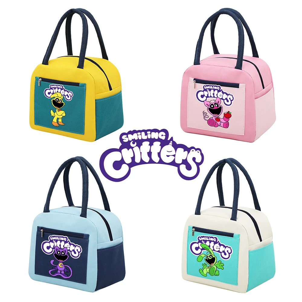 Smilings Critters Lunch Bag Cute Anime Color Insertion Large Inspection Bag Portable Keep Warm Girls Kid Bag regali di compleanno