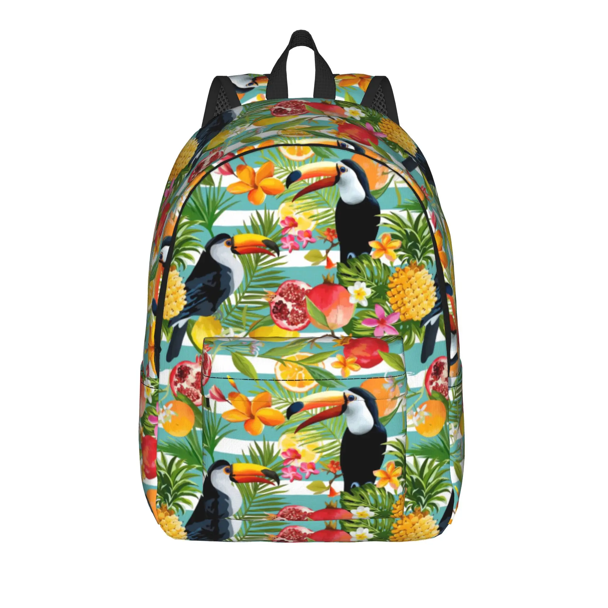 Tropical Fruits And Toucan    Backpack Unisex  Soft Backpacks Polyester Funny School Bags Outdoor Style Designer Rucksack