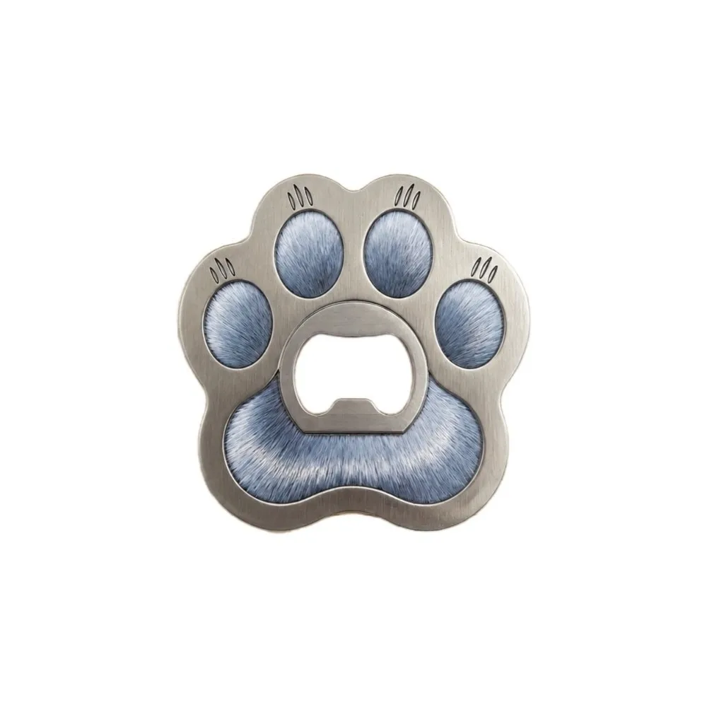Zinc Alloy Cat Dog Paw Bottle Opener Decorative Electroplating Magnetic Cap Remover Smooth Kitty Puppy Fridge Magnet Gift