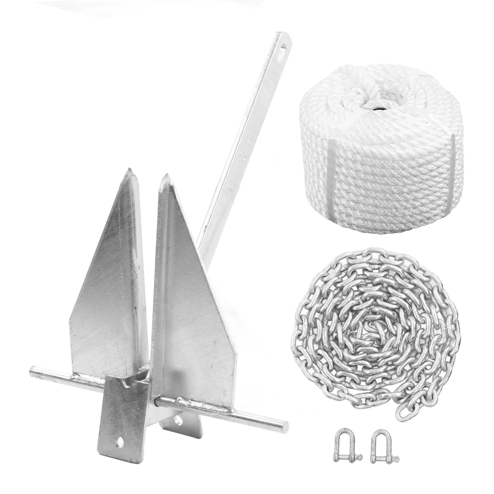 

13lb Ship Kit Carbon Steel Heavy Duty Boat with Nylon Rope Chain for Fresh Water Sea Boat