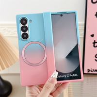 Candy Color Gradient Magnetic Phone Case for Samsung Z Fold 6 4 3 5 5G fold6 Wireless Charging Shockproof Protective Hinge Cover