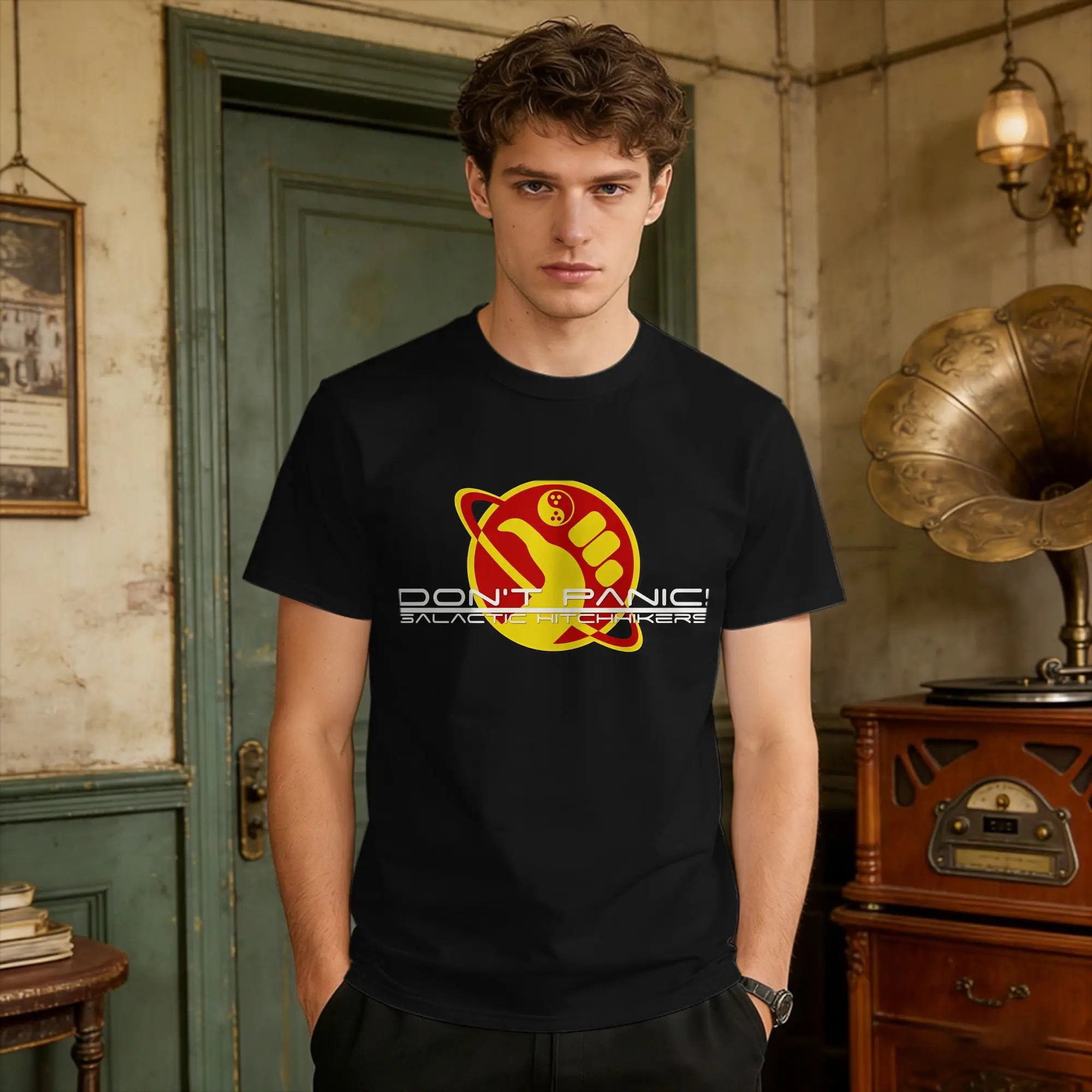 Casual T-Shirt Summer  Trending T Shirts Don'T Panic Cotton Tee Shirt for Men Y2K Basic Short Sleeve Tees