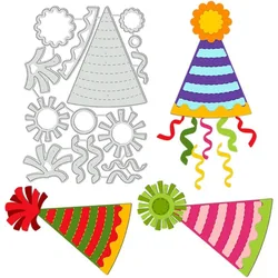 1pc Party Hat Cutting Dies Birthday Hats Stencils Blessings Decorative Embossing Stencils for Scrapbooking Photo Album Greeting
