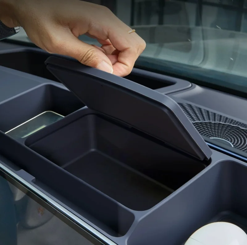 Car Central Control Screen Rear Silicone Storage Box Fit for ZEEKR 9X‌ Modified Car Navigation Screen Rear Connected Storage Box