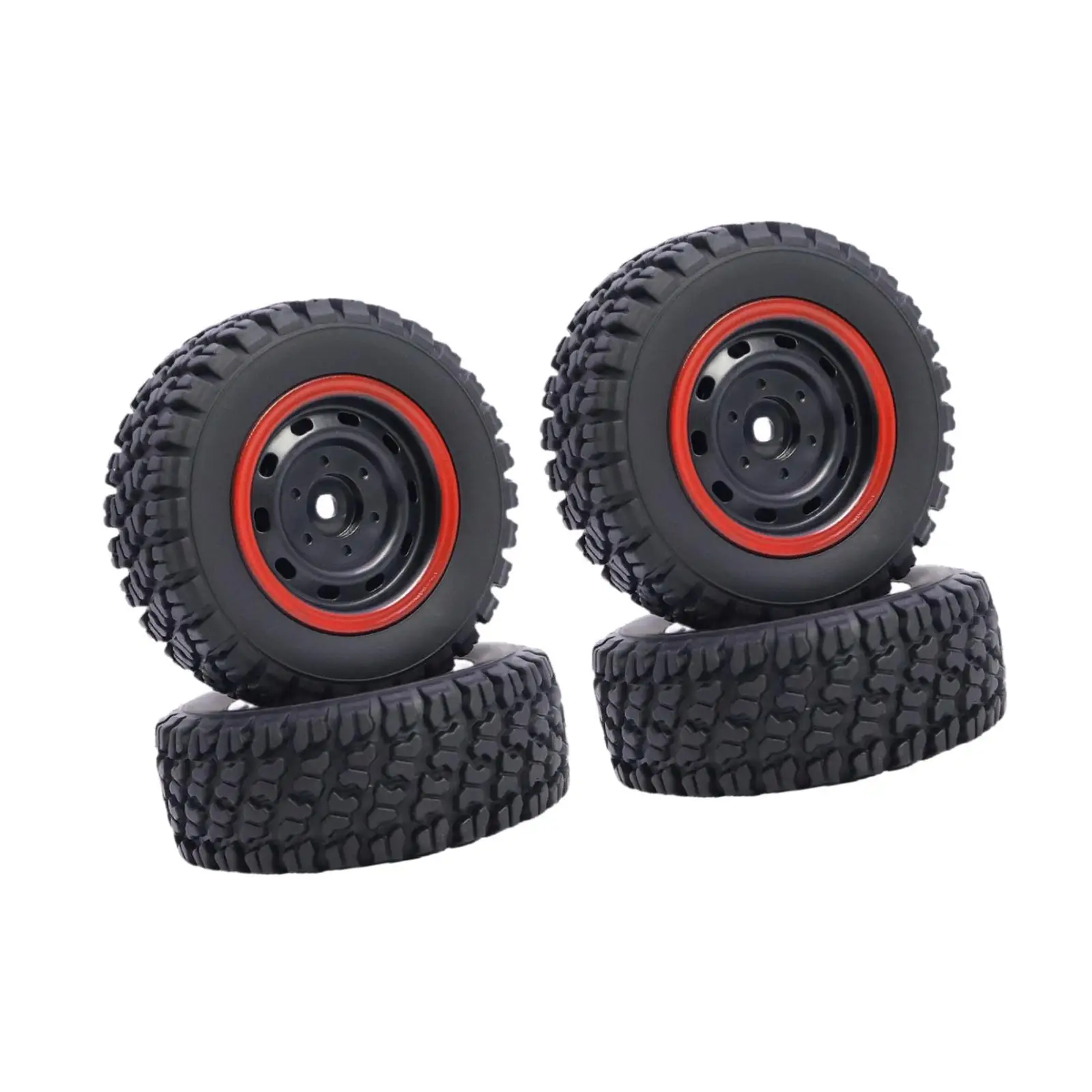 RC Wheels and Tires Modified Aggressive Pattern Set Soft Rubber Rims for 16104 RC Car on Road Off Road Scenarios