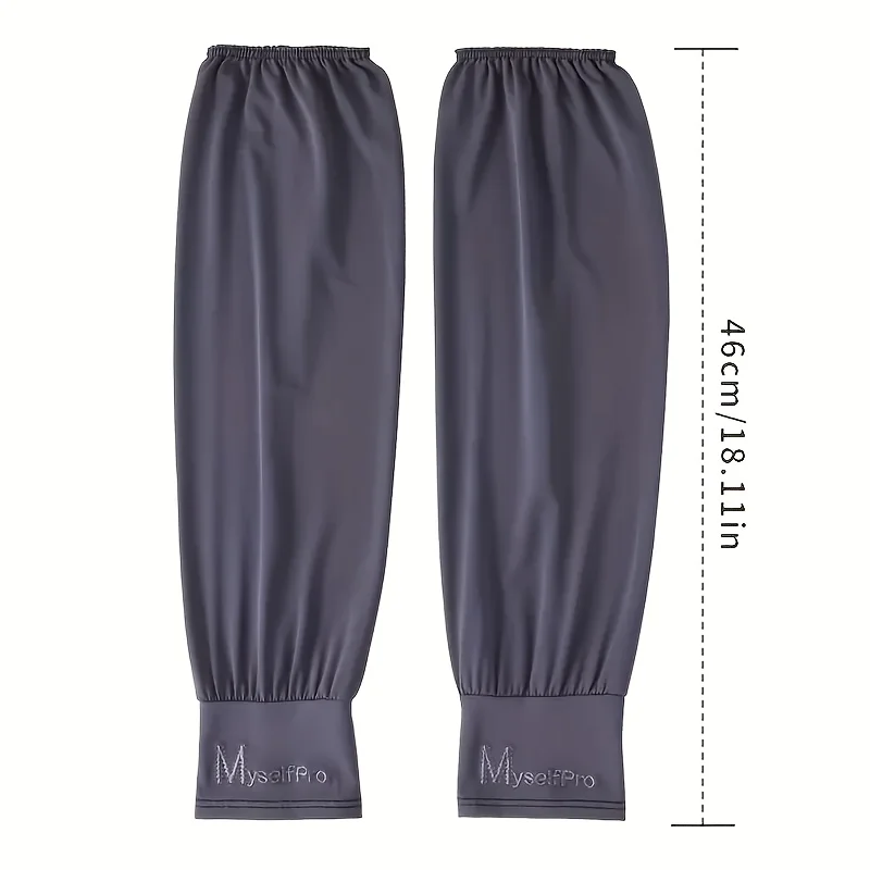 1 par de fundas de brazo con refrigeración UV Unisex, protección solar transpirable, cubierta de medio dedo, antideslizante para deportes, correr y senderismo