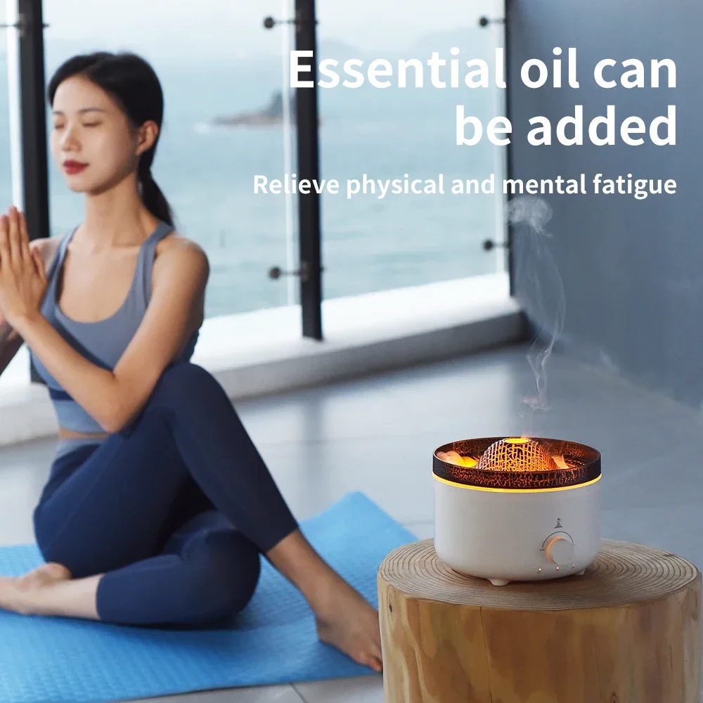 New Volcano Aroma Diffuser Essential Oil Lamp Fog Aromatherapy Jellyfish Decompression Air Humidifier Diffuser Umidificador