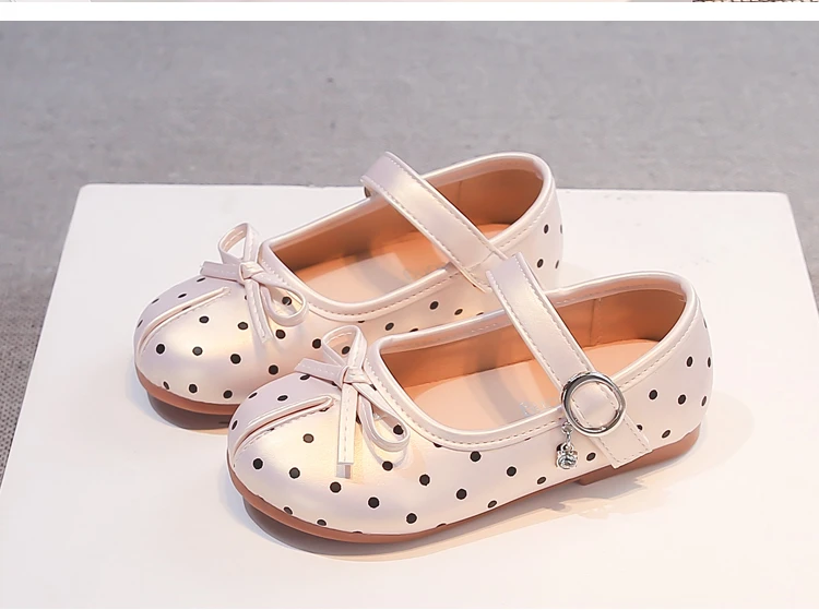 Mädchen Flache Schuhe Süße Polka Dots Kinder Prinzessinnen-Schuhe Runde Zehen Vielseitig 2026 Brandneue Kinder-Lederschuhe Ballett-Stil – Detail 9