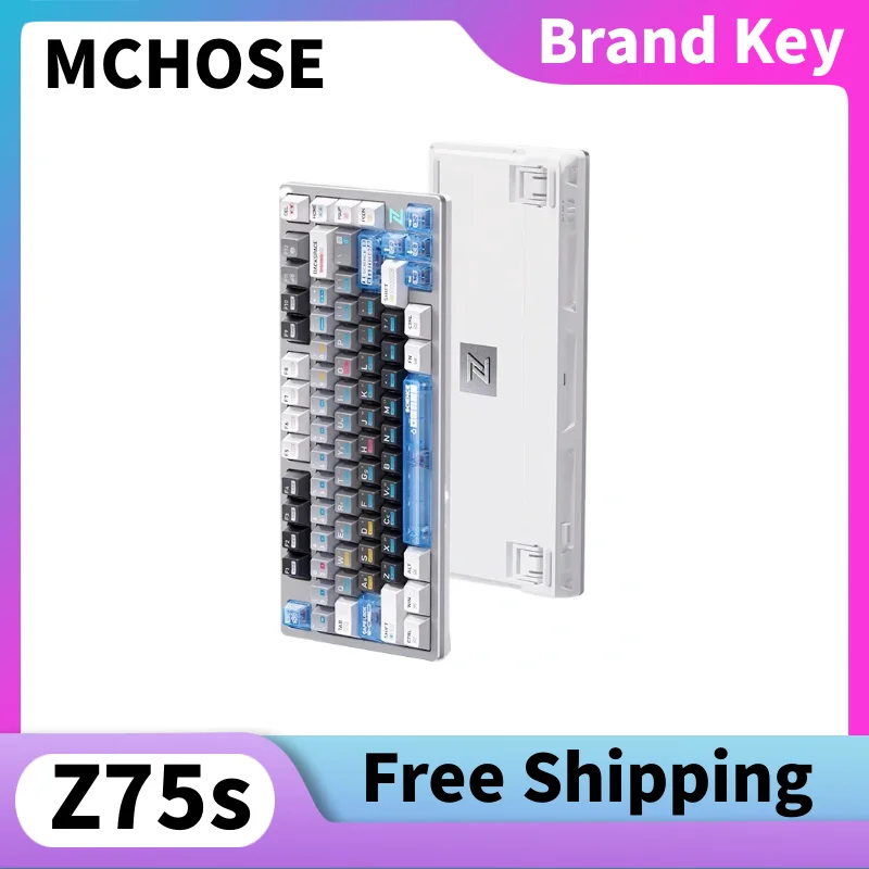 

Mchose Z75s Wireless Aluminum Mechanical Keyboard 75% Layout Hot-swappable, Compatible Windows/Mac Systems Tablets PC Components