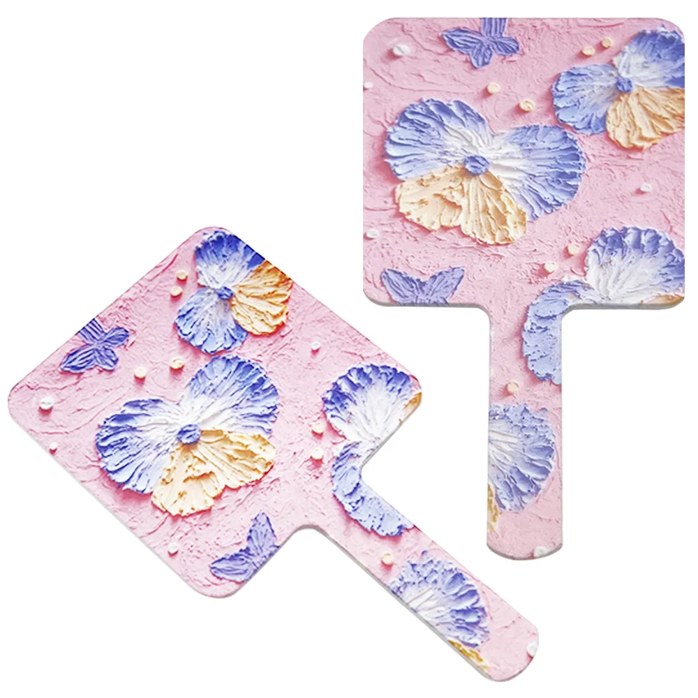 مرآة مكياج محمولة على شكل زهرة للنساء والفتيات، مرايا صغيرة للوجه، أدوات تجميل على الطاولة #5