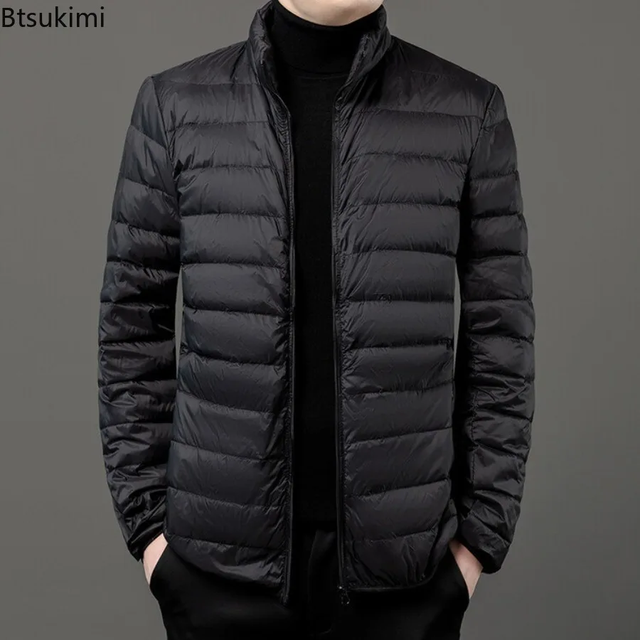 

Down Cotton Jackets Men's Casual Portable Outdoor Lightweight Padded Male Coats Autumn Winter Comfortable Warm Men's Clothing