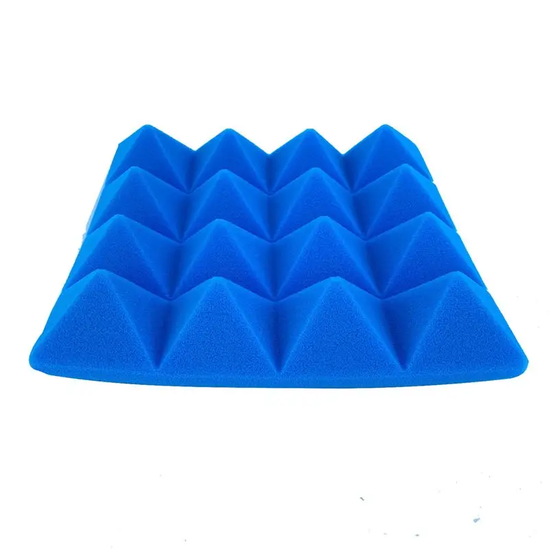 NEWABKG 72Pcs 25X25x5cm Studio Acoustic Soundproof Foam Pyramid Noise Insulation Sound Absorption Treatment Panels Black+Blue