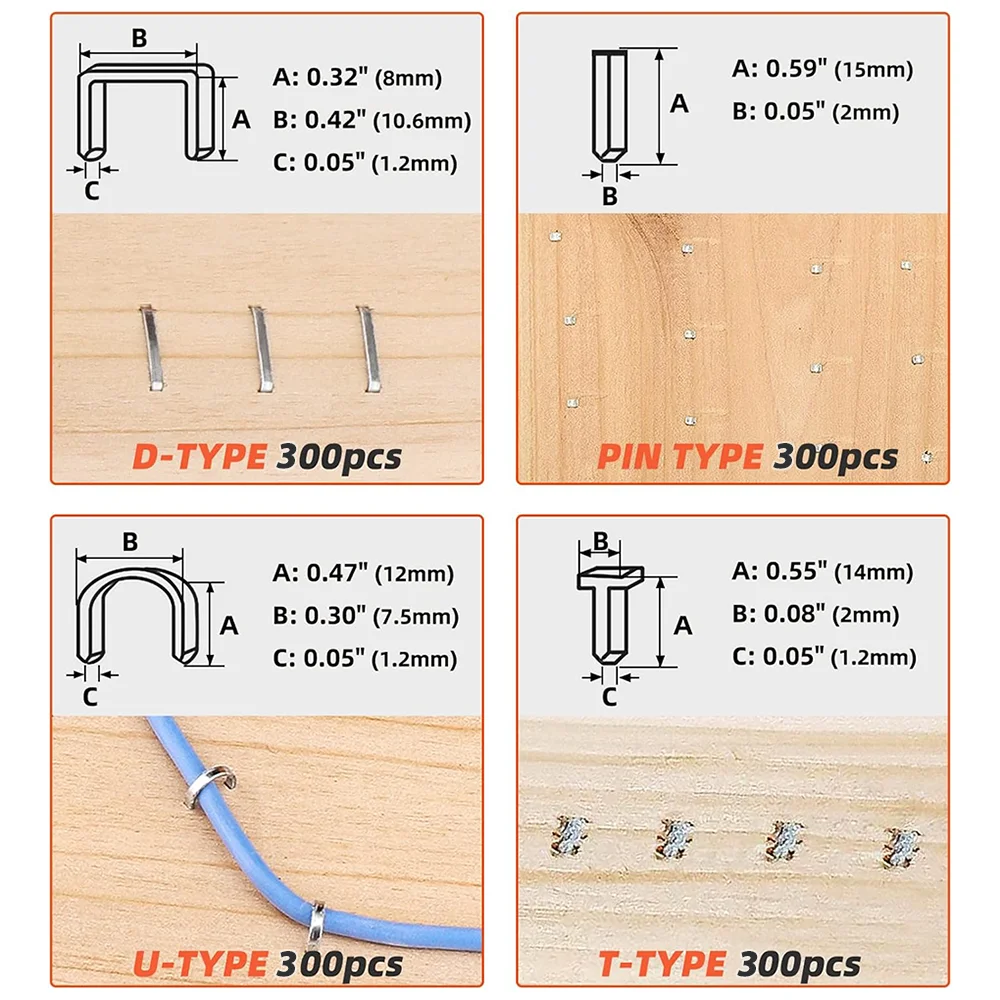 4 in 1 Staple Gun Kit U-shaped Nail Gun Heavy Duty Staple Gun with Stapler Remover and 1200pcs Staples Home Upholstery Fix Tools