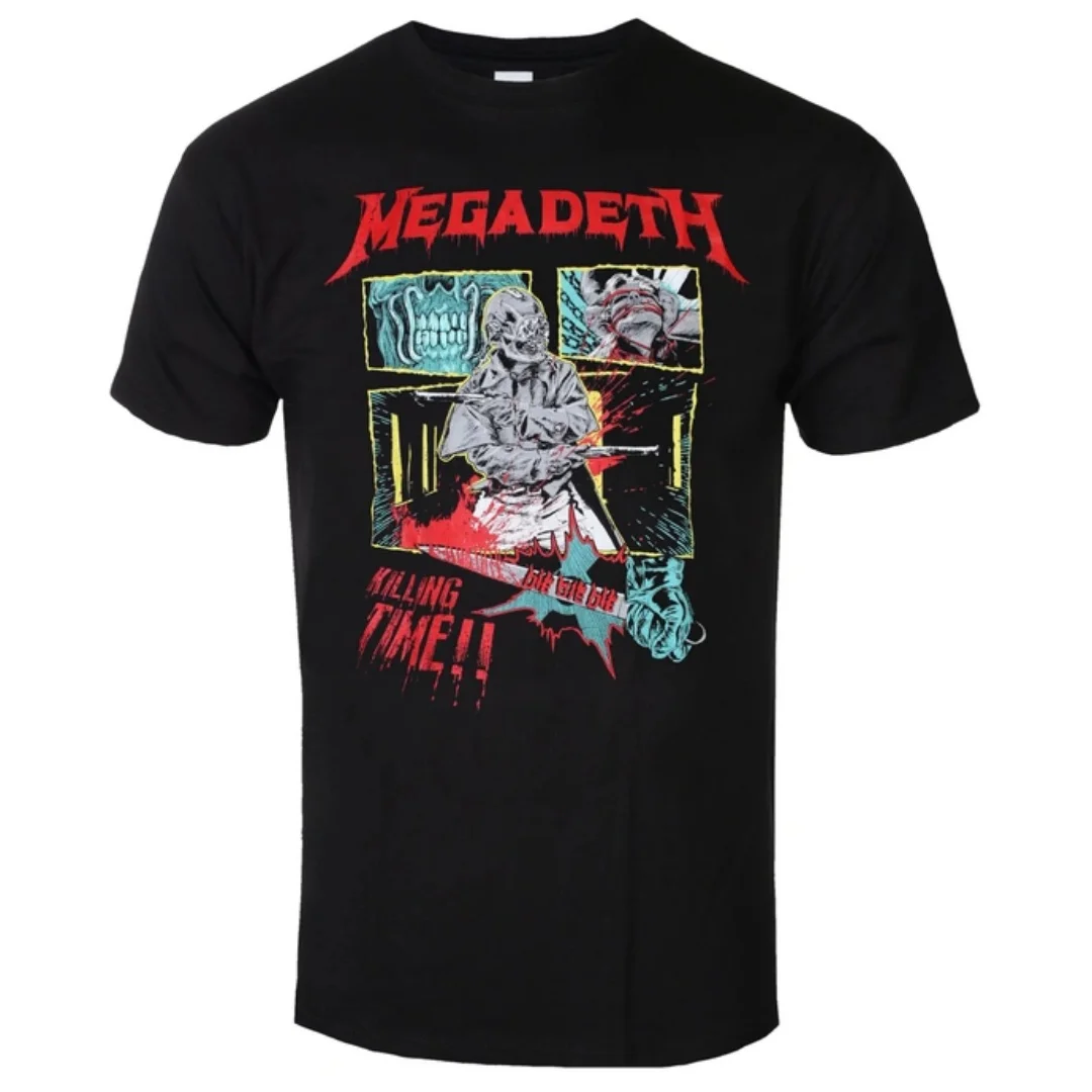 Megadeth - Killing Time Pattern Print T-shirt - Criticizes Metal Band T-shirt Suitable for Both Men and Women To Wear