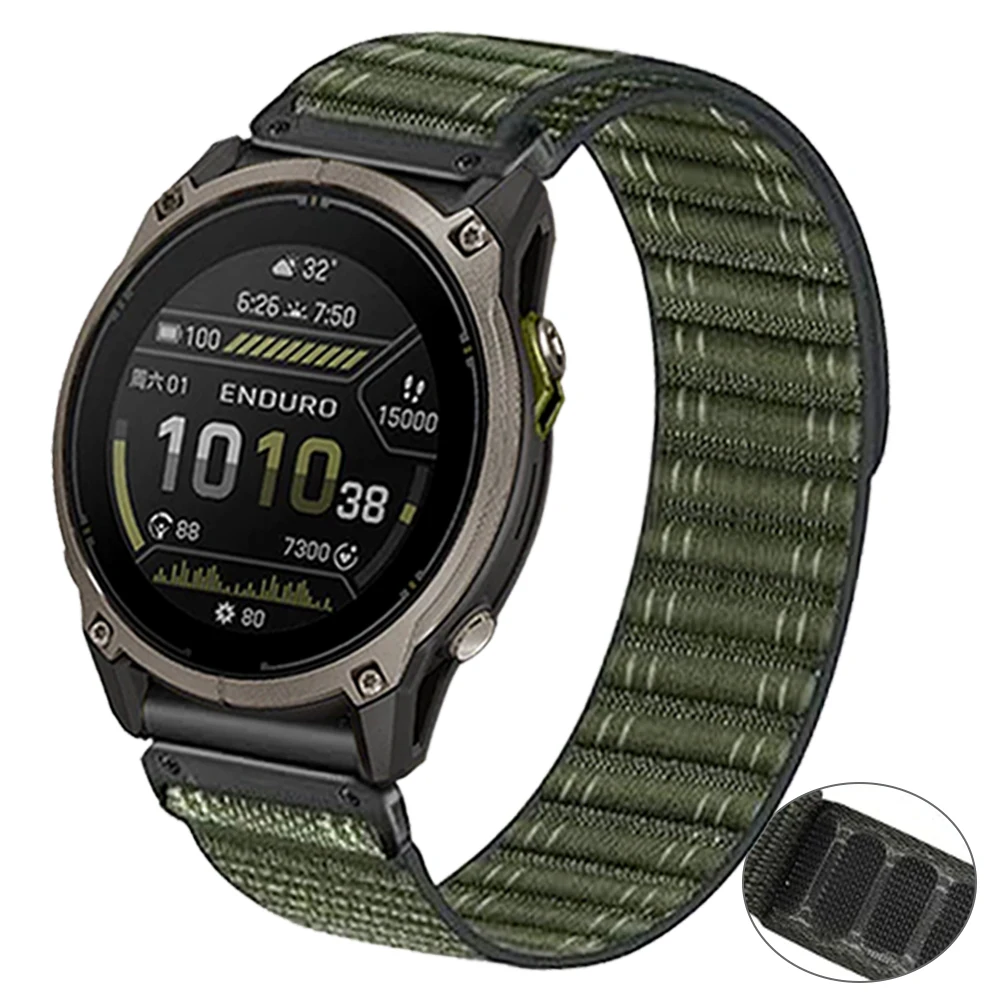 QuickFit 22mm 26mm Woven Nylon Band For Garmin Enduro 4 3/Fenix 9 E 8 7 7X 6 6X 5 5X Plus Tactix 8 47mm 51mm/Epix Pro Gen2 Strap