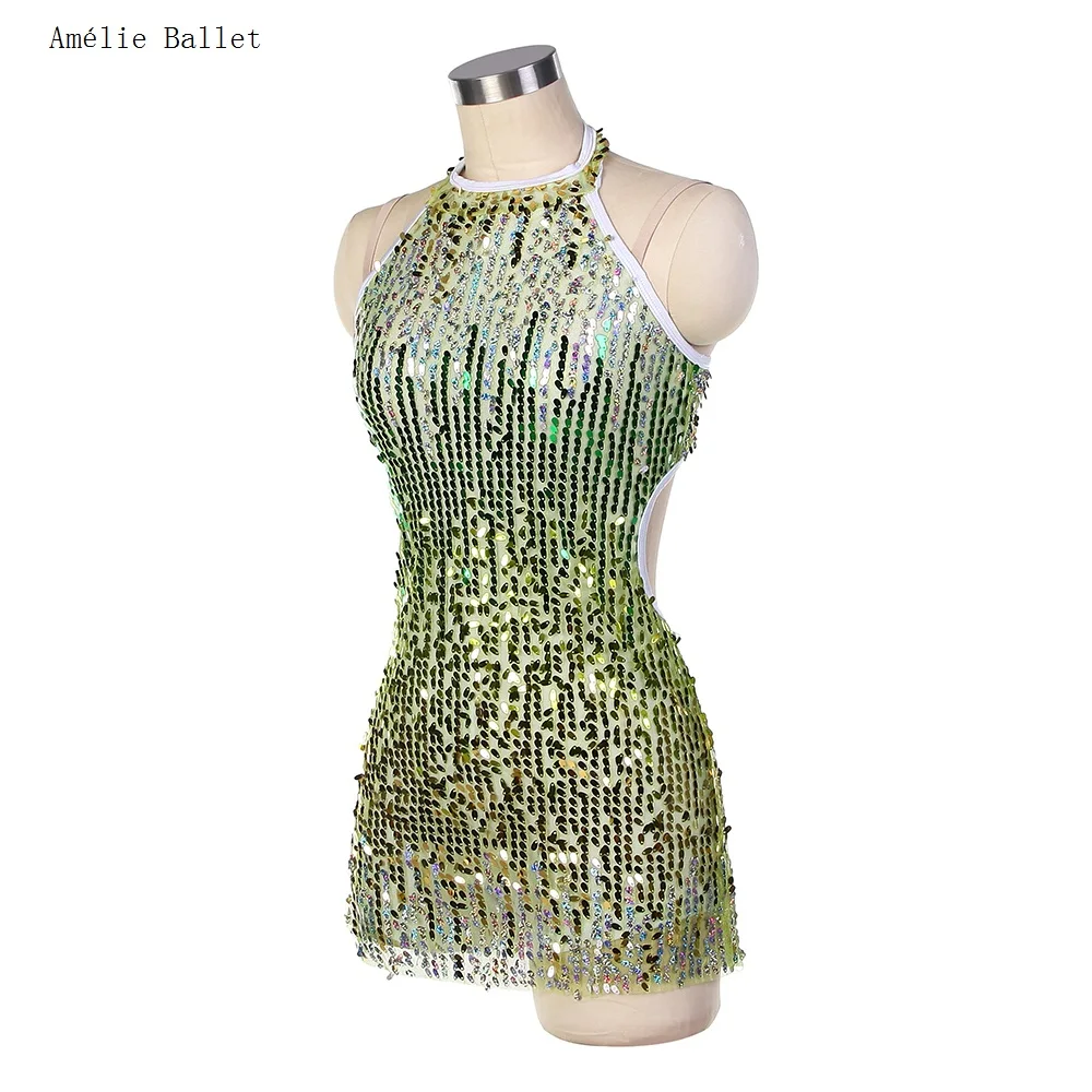 18524 Color Sequin Bodice Top Ballet Costume Girls & Women Stage Performance Dance Costume Jazz/Tap Dance Costume Dancewear