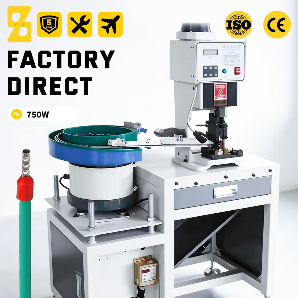 ZTEN 2.0T Terminal Crimping Machine Automatic Feeding Vibrating Tray Bulk Terminal Machine Foot-opreated Loose Terminal Crimper