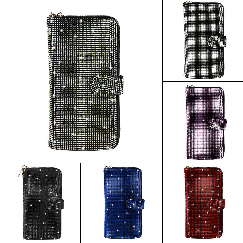 Diamond Crystal Car Wallets Female Long Hasp Purses Large Capacity Money Bag Phone Pocket Multifunction Clutch Coin Card Holder