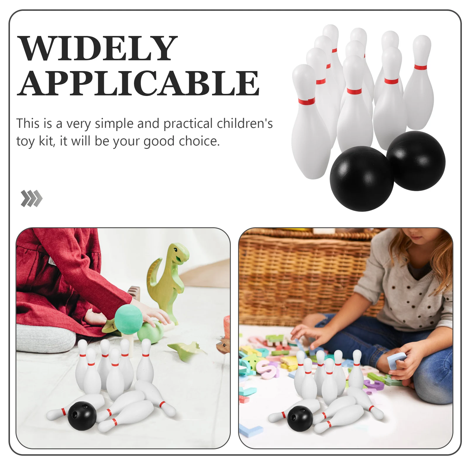 1 Juego de Mini juguete de bolos, pasadores de 5,9" y bolas de 2,7", deporte interior y exterior para niños, 1 pieza, juego preescolar, juego de bolos de plástico