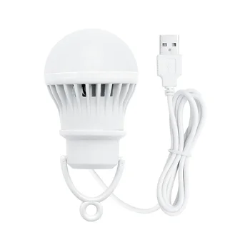 Bombilla LED alimentada por USB, 3W, 300lm, 6500K, linternas portátiles, luz nocturna al aire libre para senderismo, Camping, tienda de pesca, iluminación de viaje