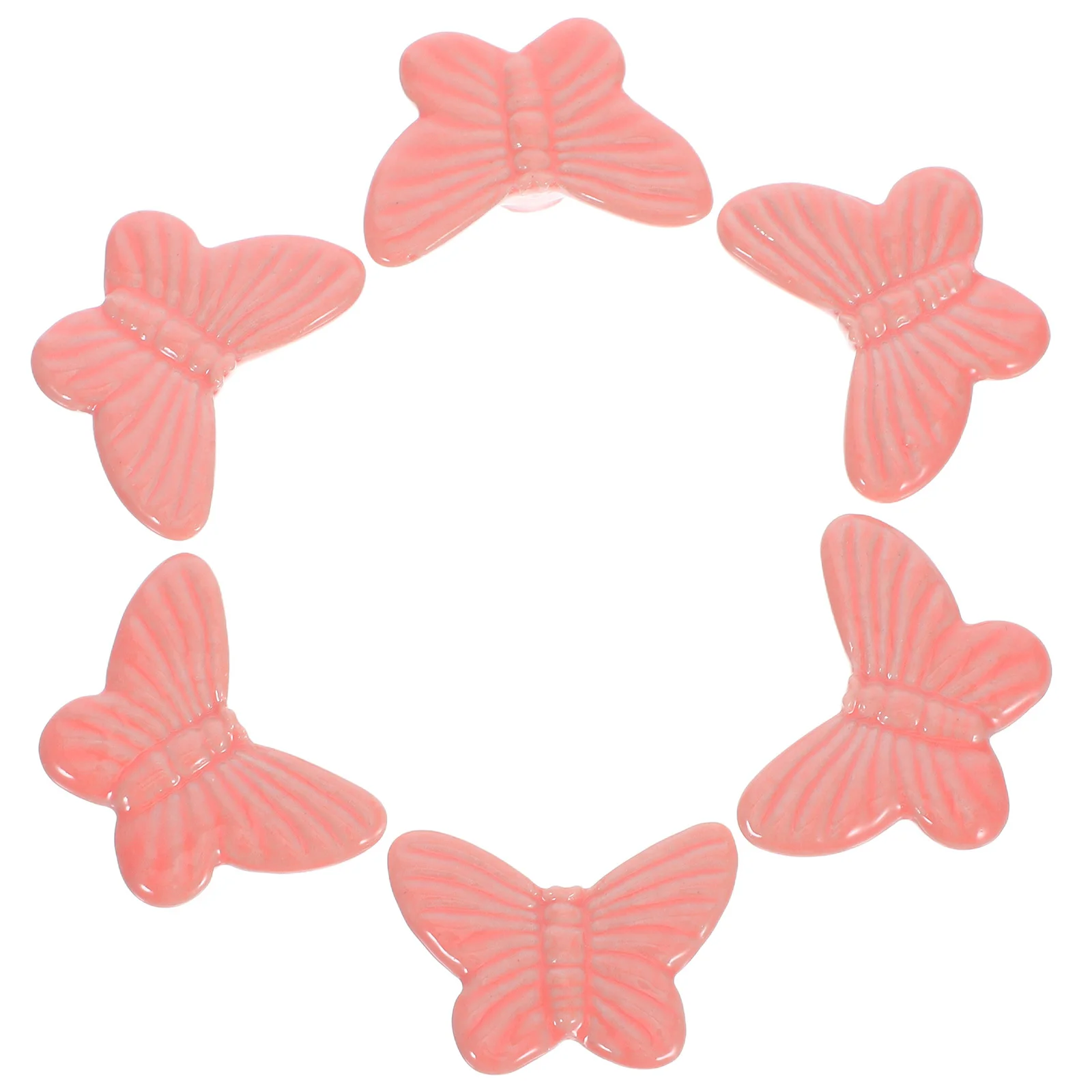 

6Pcs Ceramic Butterfly Drawer Pulls Single Hole Decorative Cabinet Handles Furniture Knobs for Kitchen Wardrobe Dresser Closet