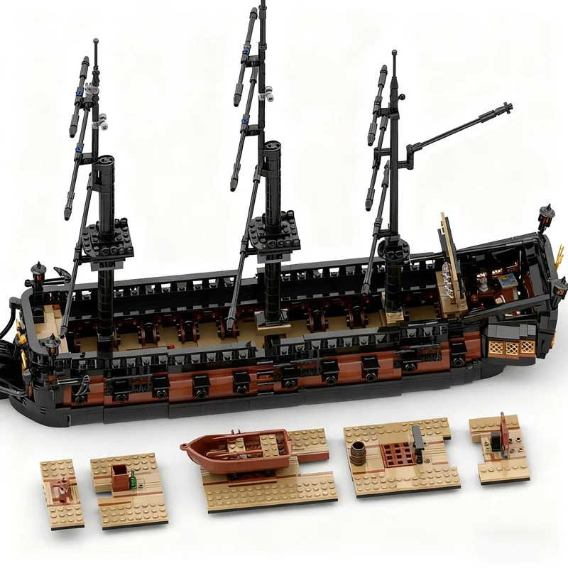 3172 elementy MOC Amfiteatryczna Statka Piracka Model Piratów Klocki Konstrukcyjne Zabawki do Składania DIY Kreatywny Pomysł na Prezent Świąteczny