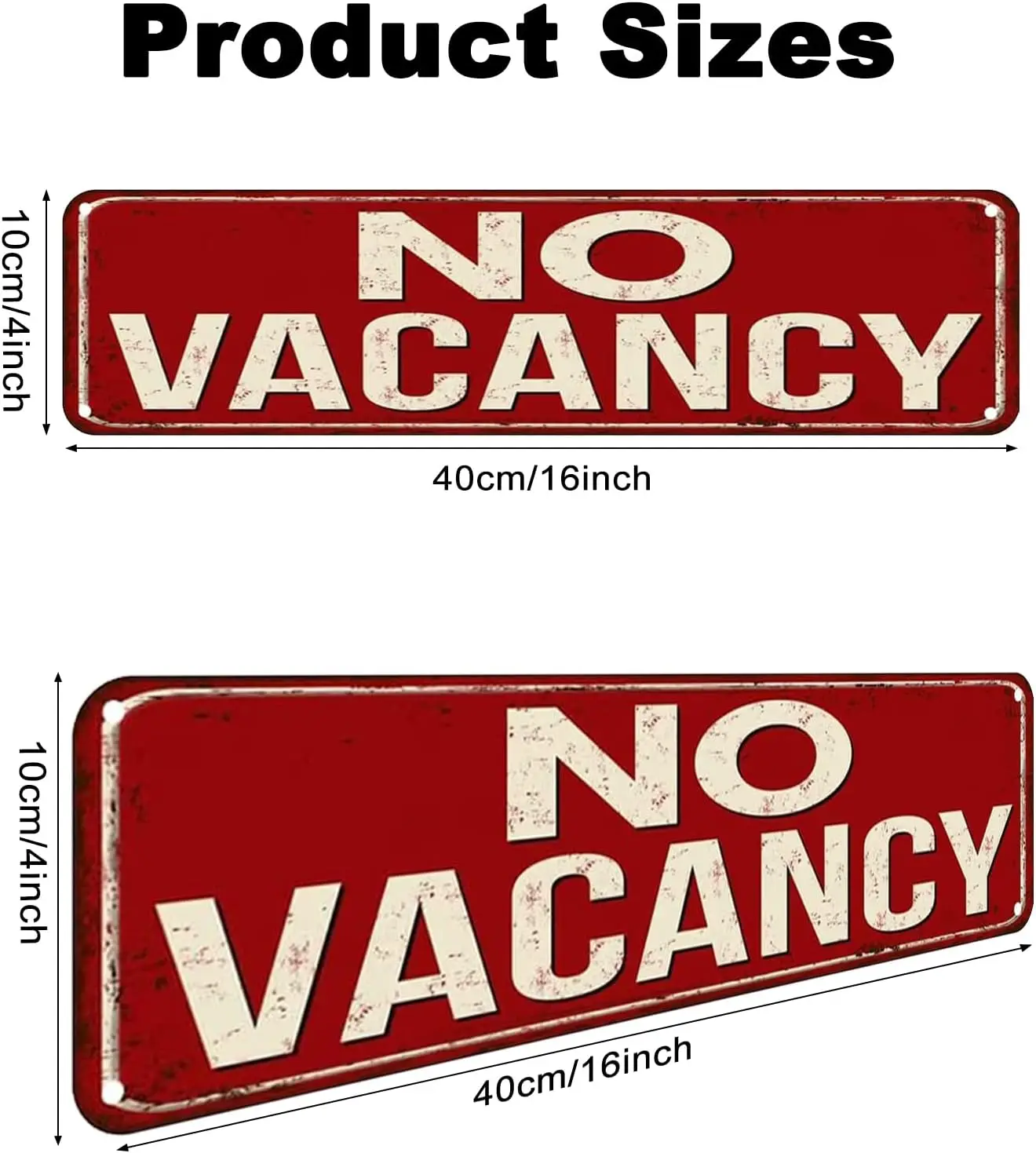 No Vacancy Vintage Retro Rustic Metal Tin Sign Pub Wall Decor Art 4x16 inches