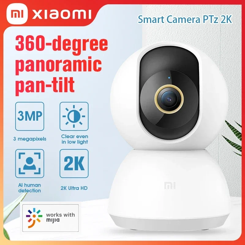 Xiaomi 360° Smart Home Security Camera Mi PTZ 2K Webcam 1296P 3 Megapixel AI Human Detection Night Vision Webcam Work mijia